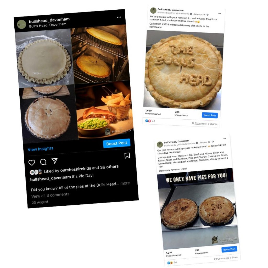 Pie related social media posts